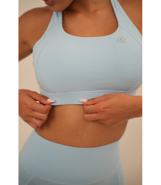 I Am Glowing Sky Blue Quick Dry Butter Bra