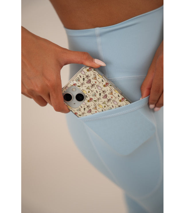 I Am Glowing Sky Blue Quick Dry Butter Legging