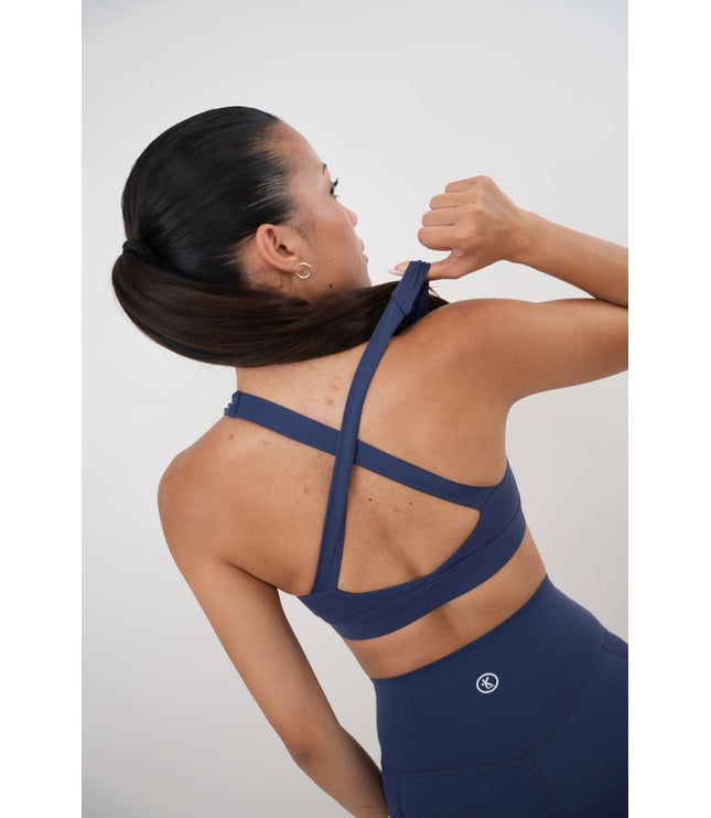 I Am Glowing Navy Blue Quick Dry Butter Bra
