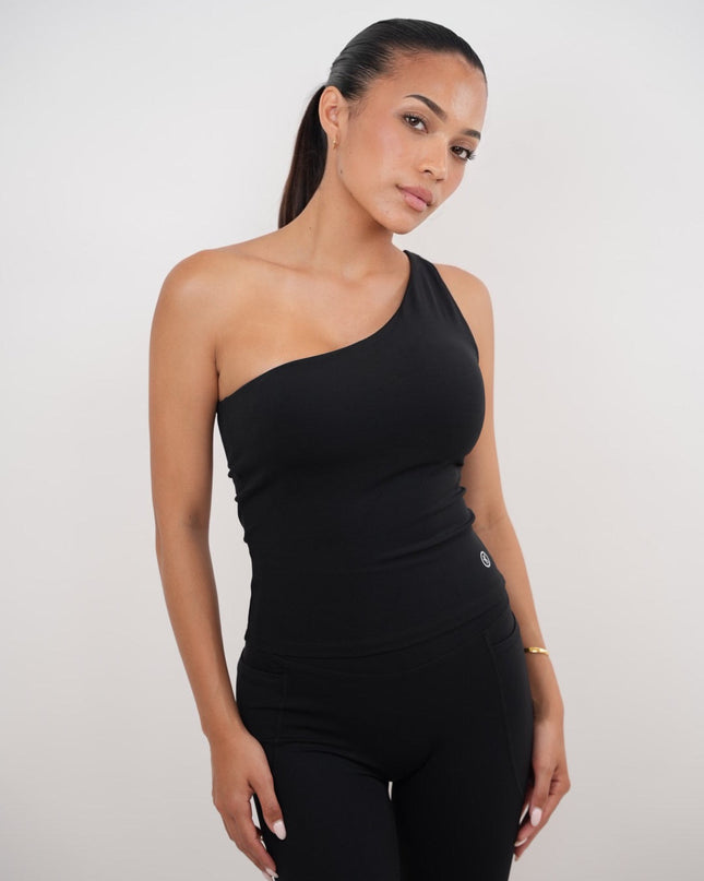 I Am Wealthy Black One Shoulder Top