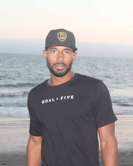 Goal Five Men's Black Cotton T-Shirt