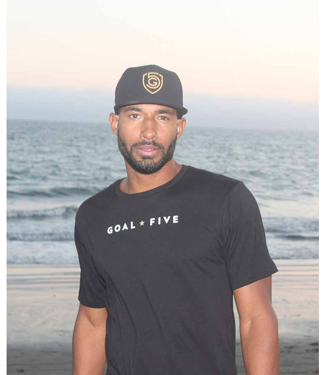 Goal Five Men's Black Cotton T-Shirt