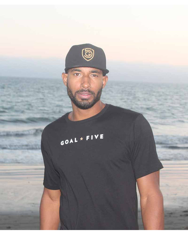 Goal Five Men's Black Cotton T-Shirt
