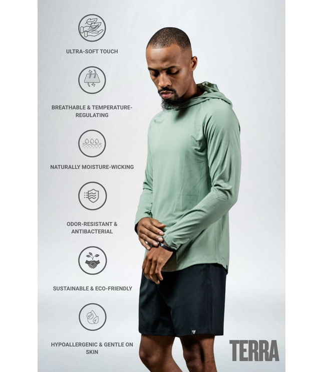 Men's Terra Recovery Element Hoodie Shirt (Low Light Olive)