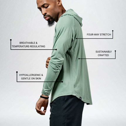 Men's Terra Recovery Element Hoodie Shirt (Low Light Olive)