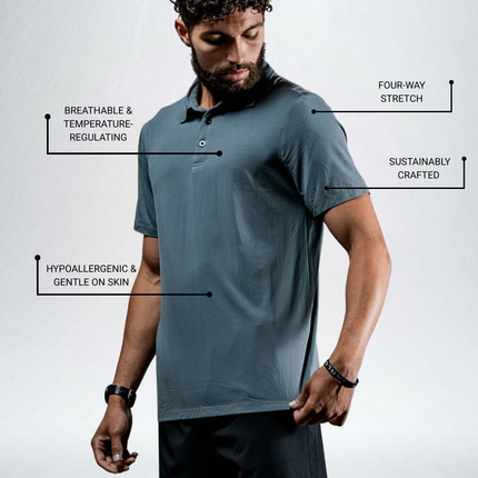Men's Terra Recovery Polo (Ash Gray)