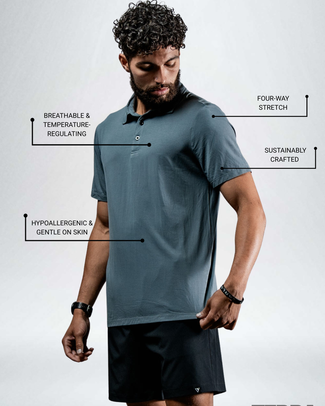 Men's Terra Recovery Polo (Ash Gray)