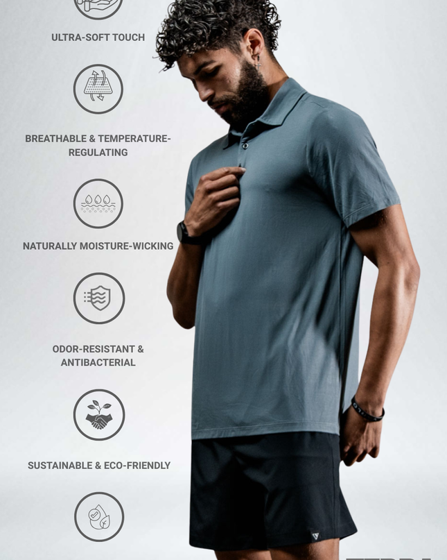 Men's Terra Recovery Polo (Ash Gray)
