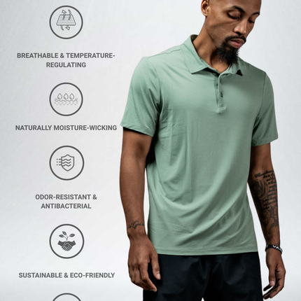 Men's Terra Recovery Polo (Low Light Olive)