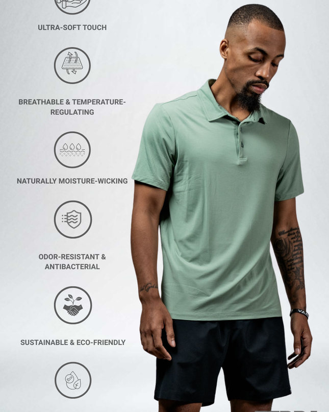 Men's Terra Recovery Polo (Low Light Olive)
