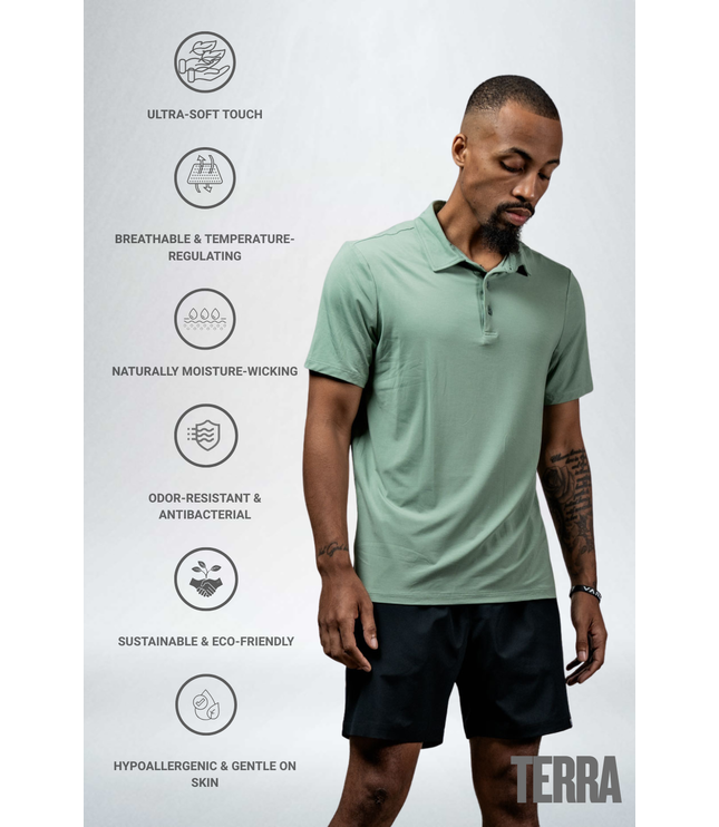 Men's Terra Recovery Polo (Low Light Olive)