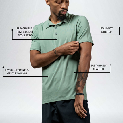 Men's Terra Recovery Polo (Low Light Olive)