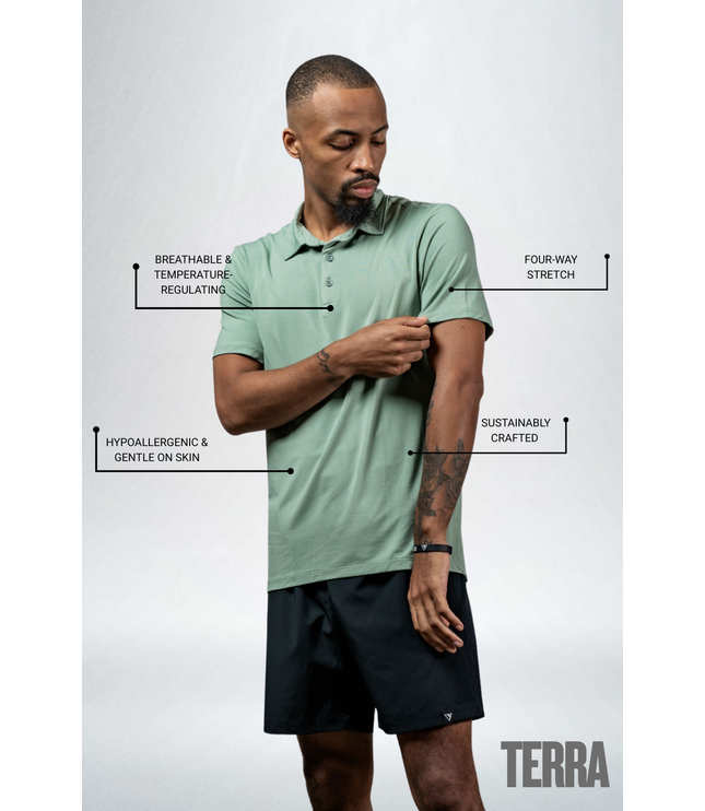 Men's Terra Recovery Polo (Low Light Olive)