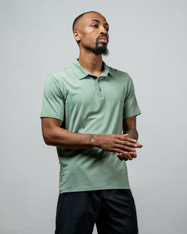 Men's Terra Recovery Polo (Low Light Olive)