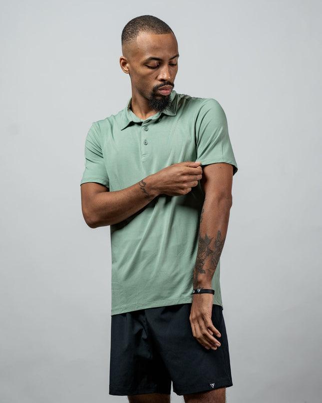 Men's Terra Recovery Polo (Low Light Olive)