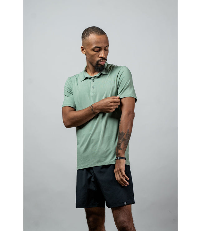 Men's Terra Recovery Polo (Low Light Olive)