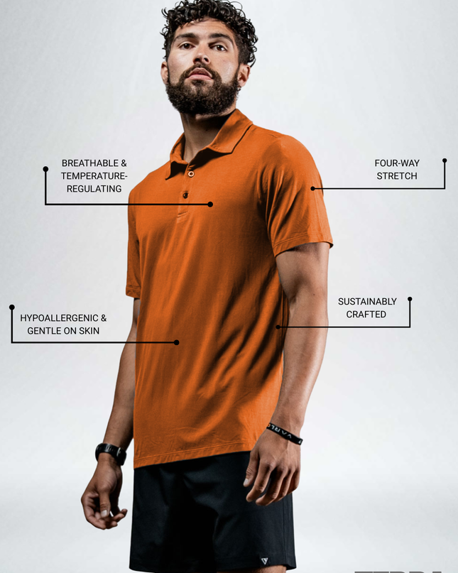 Men's Terra Recovery Polo (Sunfire Clay)