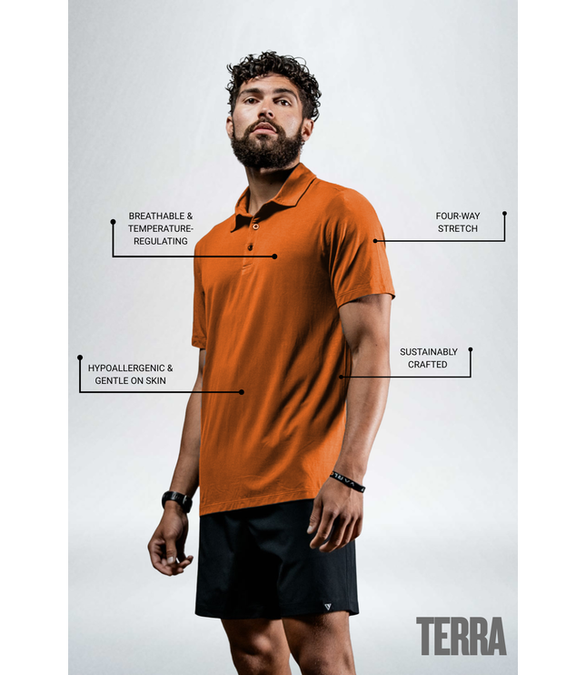Men's Terra Recovery Polo (Sunfire Clay)
