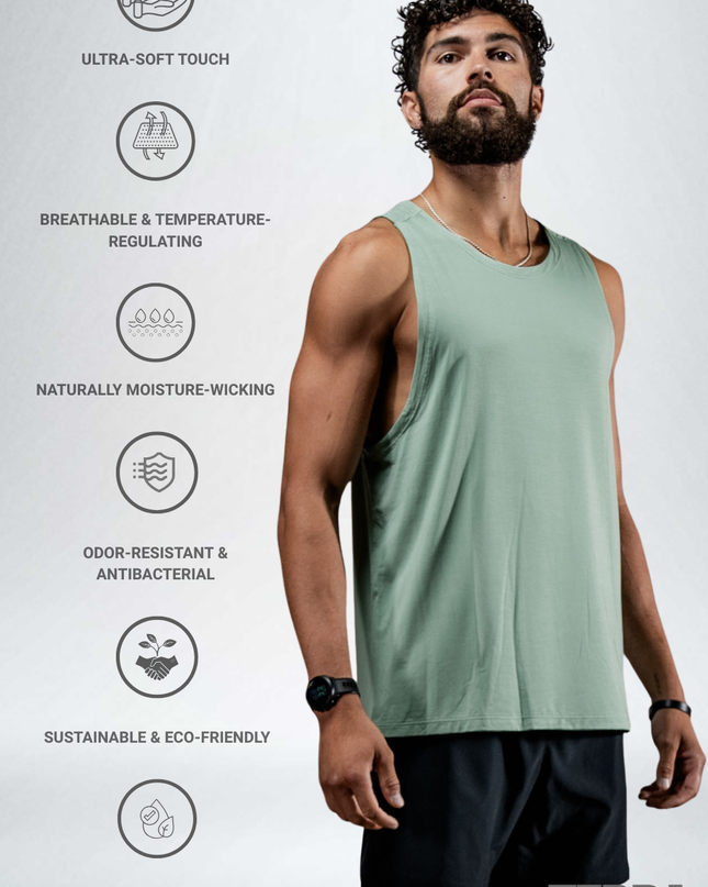 Men's Terra Recovery Tank (Low Light Olive)