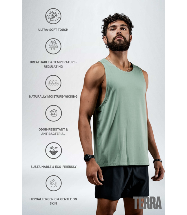 Men's Terra Recovery Tank (Low Light Olive)