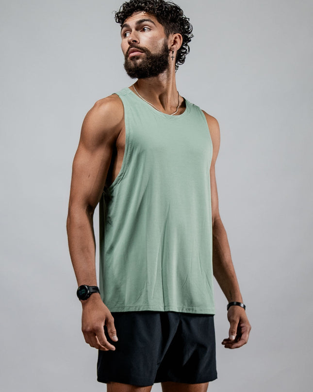 Men's Terra Recovery Tank (Low Light Olive)