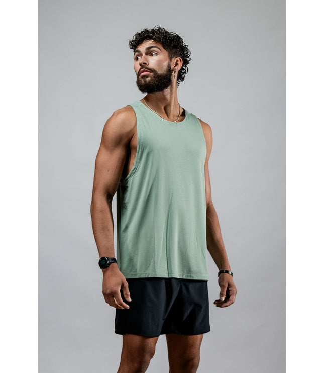 Men's Terra Recovery Tank (Low Light Olive)