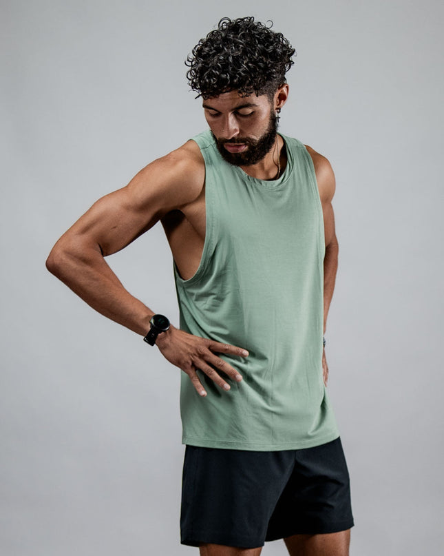 Men's Terra Recovery Tank (Low Light Olive)