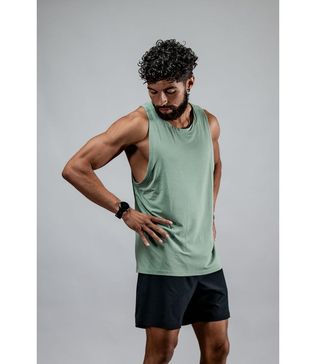 Men's Terra Recovery Tank (Low Light Olive)