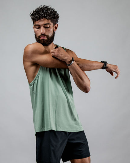 Men's Terra Recovery Tank (Low Light Olive)