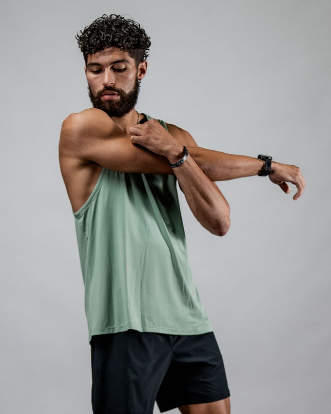 Men's Terra Recovery Tank (Low Light Olive)