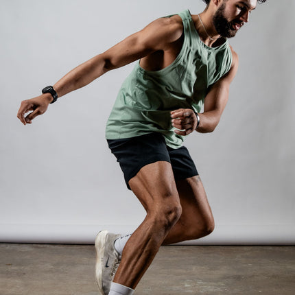 Men's Terra Recovery Tank (Low Light Olive)
