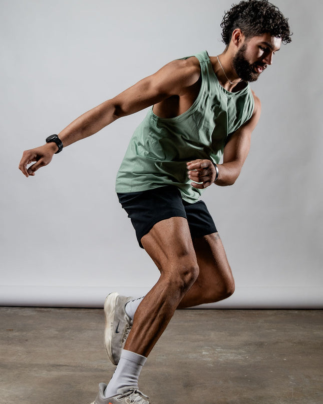 Men's Terra Recovery Tank (Low Light Olive)