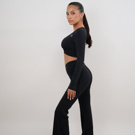I Am Present Black Stretch Flare Legging