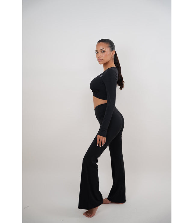 I Am Present Black Stretch Flare Legging