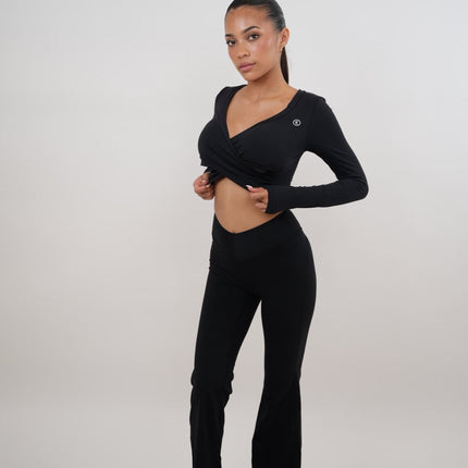 I Am Present Black Stretch Flare Legging