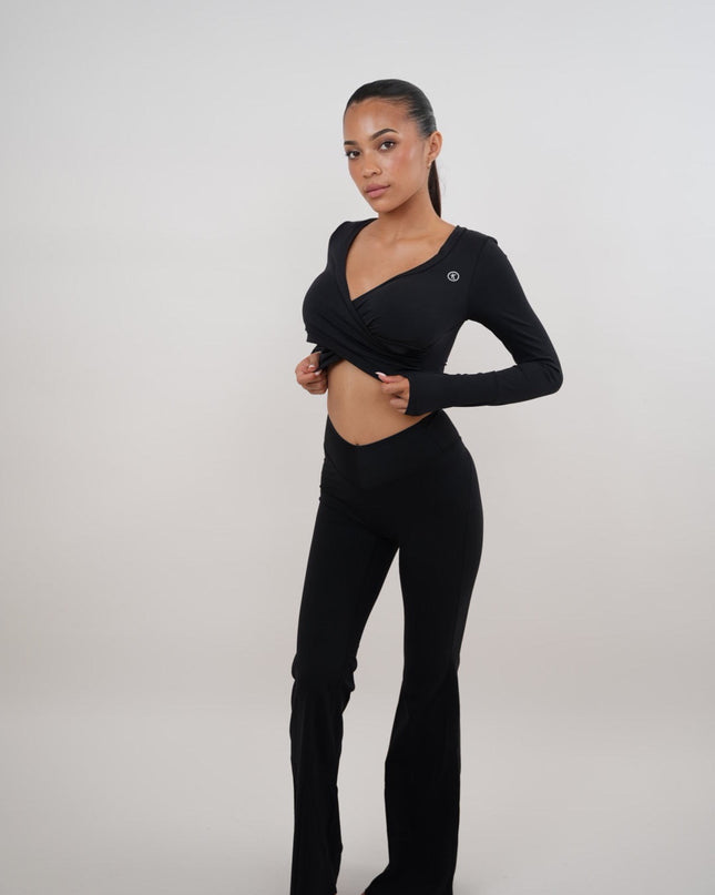 I Am Present Black Stretch Flare Legging