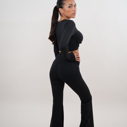 I Am Present Black Stretch Flare Legging