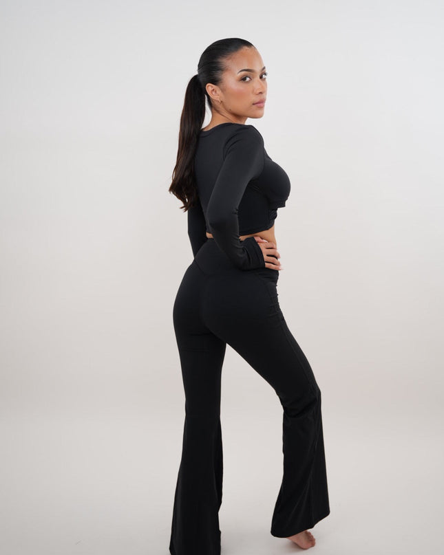 I Am Present Black Stretch Flare Legging