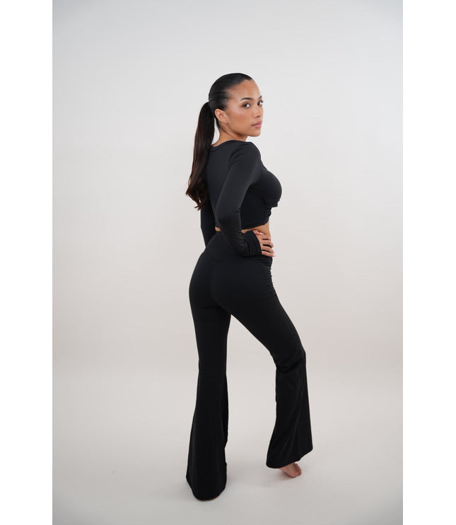 I Am Present Black Stretch Flare Legging