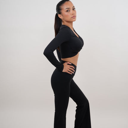 I Am Present Black Stretch Flare Legging