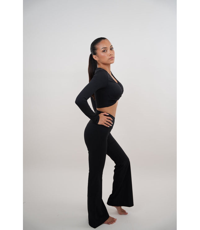 I Am Present Black Stretch Flare Legging