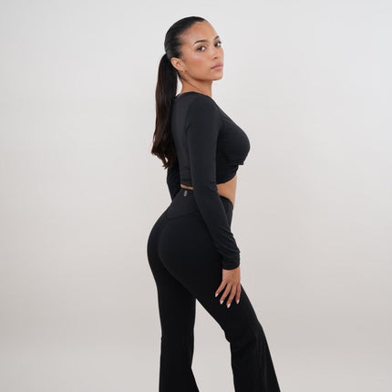 I Am Present Black Stretch Flare Legging