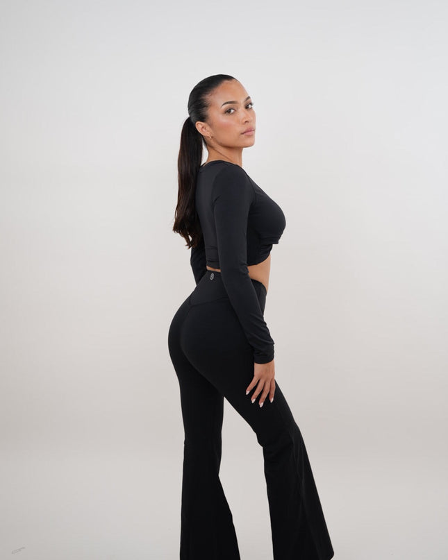 I Am Present Black Stretch Flare Legging