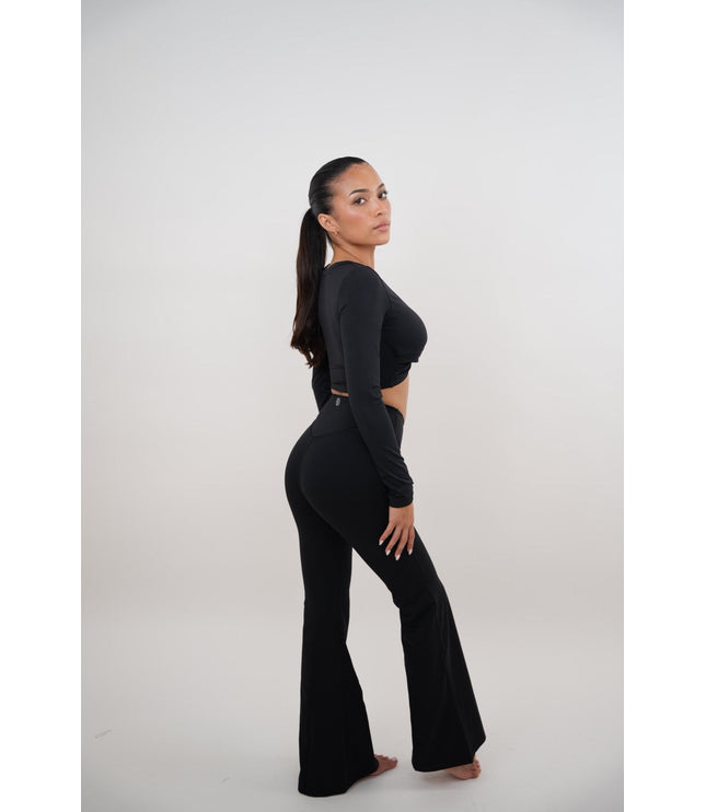 I Am Present Black Stretch Flare Legging