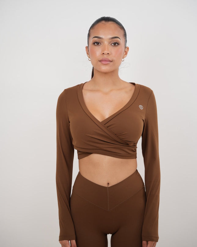 I Am Present Brown Elegant Top