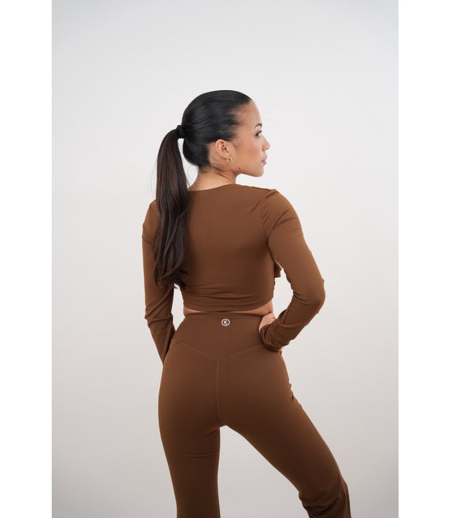 I Am Present Brown Elegant Top