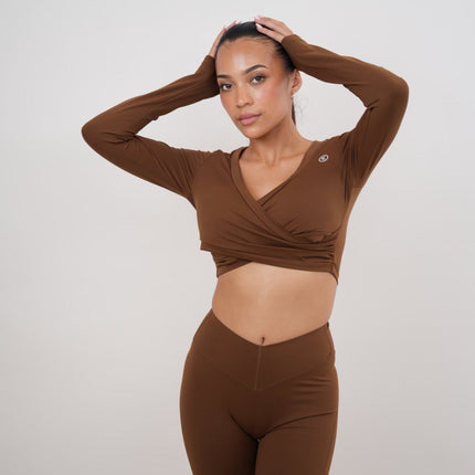I Am Present Brown Elegant Top