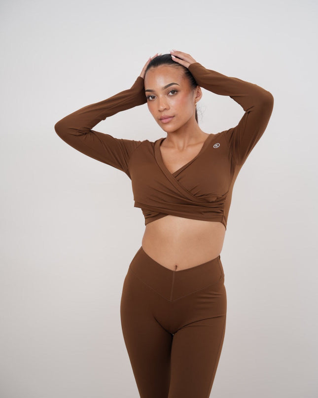 I Am Present Brown Elegant Top