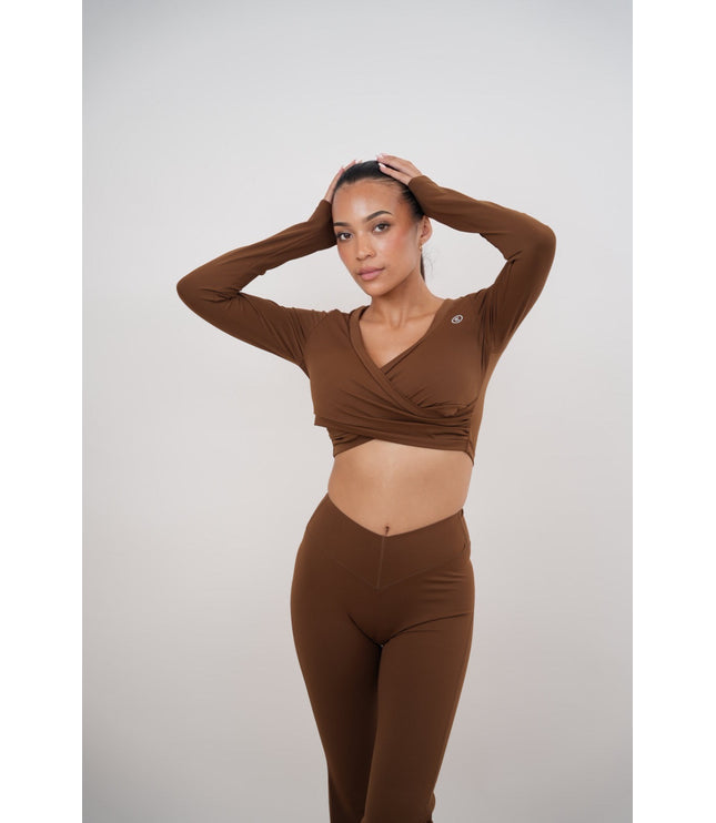 I Am Present Brown Elegant Top