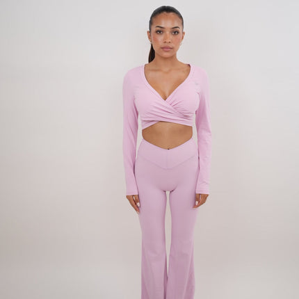 I Am Present Pink Stretch Flare Legging